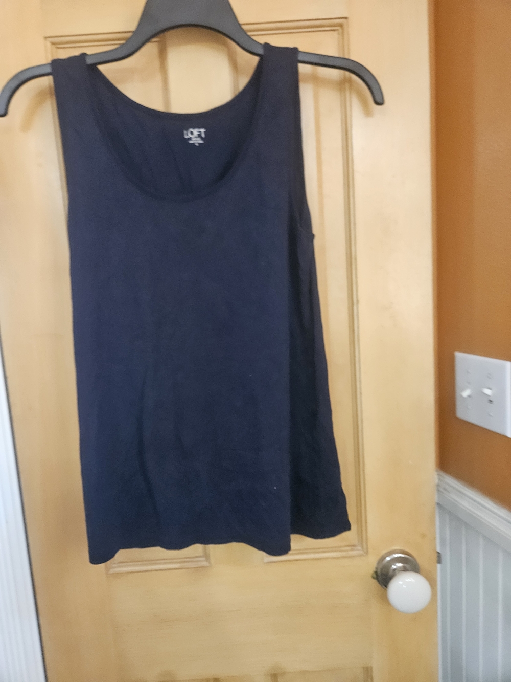 LOFT Navy Scoop Neck Tank